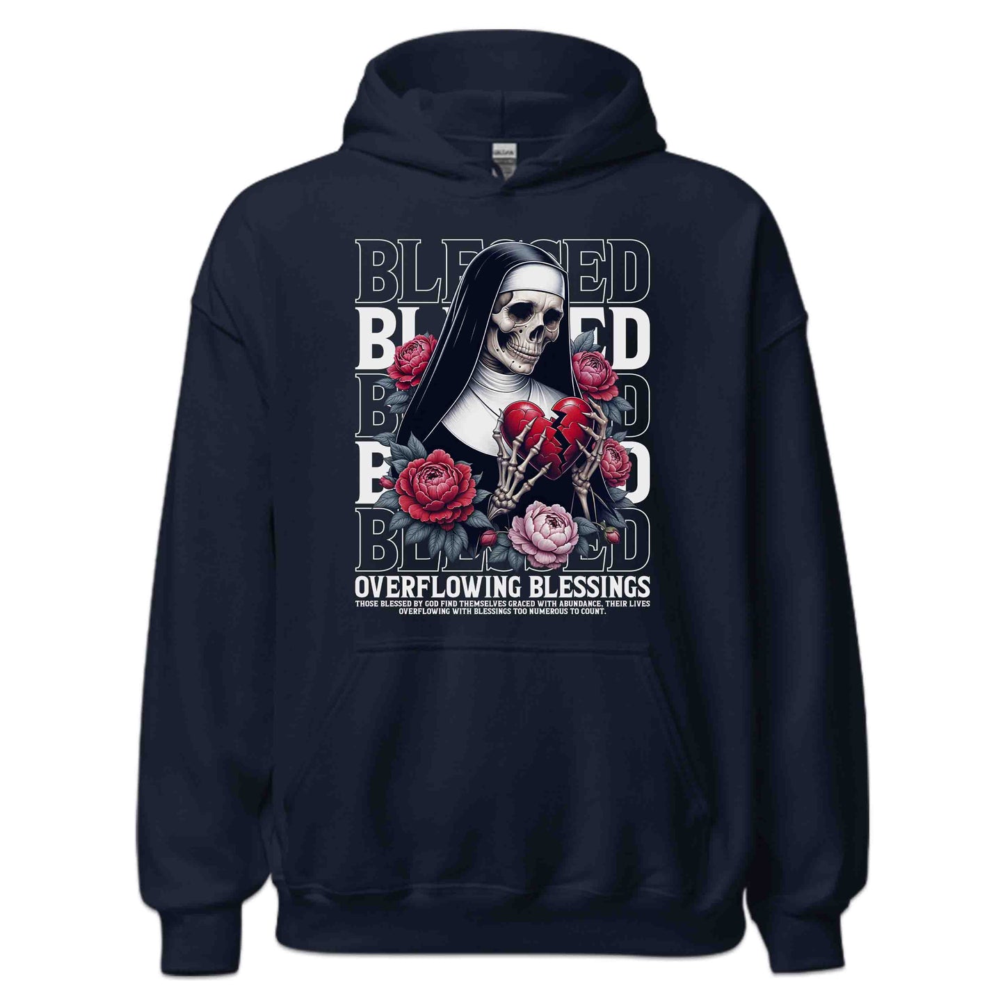 Blessed Skeleton Nun Gothic Faith-Inspired Broken Heart and Roses | PRODUCT CODE: SKTLNBLDEGOF