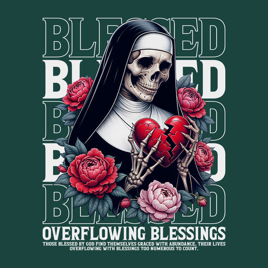 Blessed Skeleton Nun Gothic Faith-Inspired Broken Heart and Roses | PRODUCT CODE: SKTLNBLDEGOF