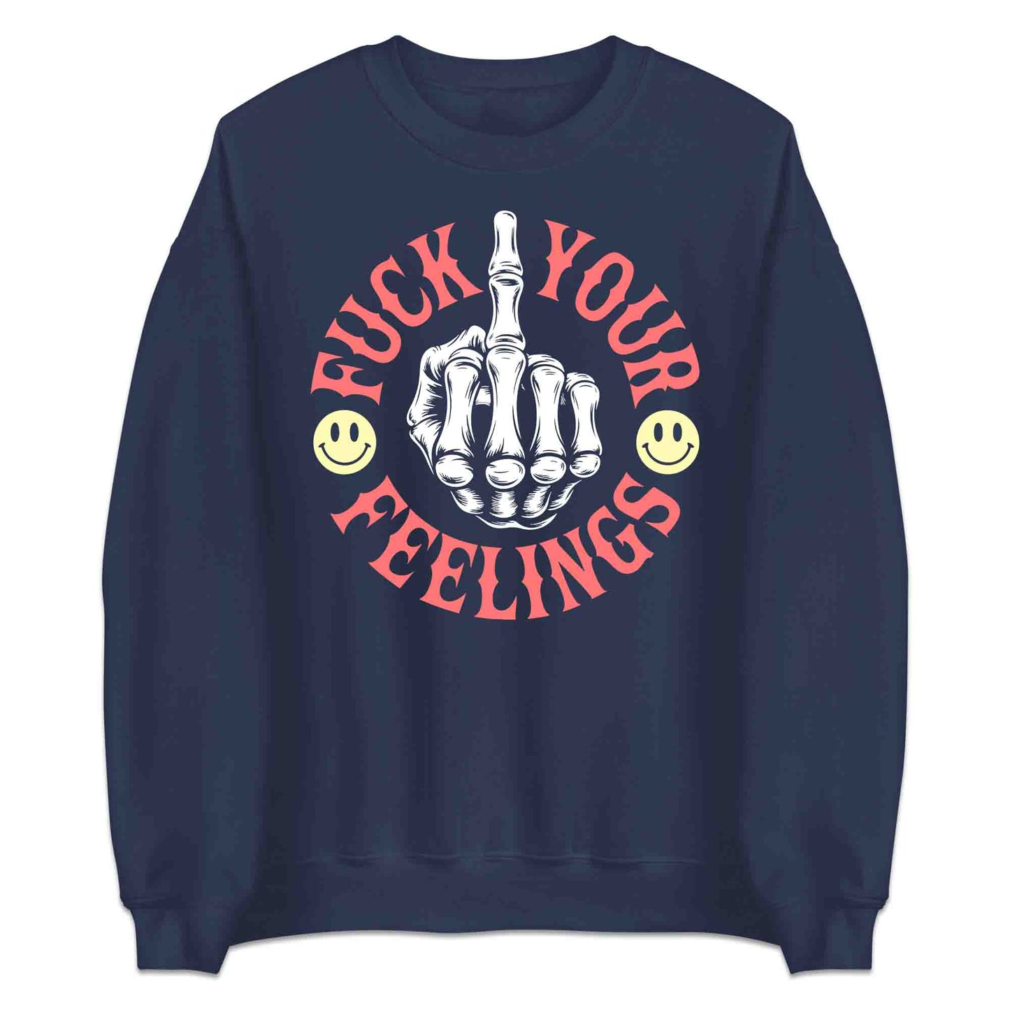 Skeleton Middle Finger T-Shirt, Dark Humor Sweatshirt, Sarcastic Rebel Hoodie | PRODUCT CODE: SKWERFN