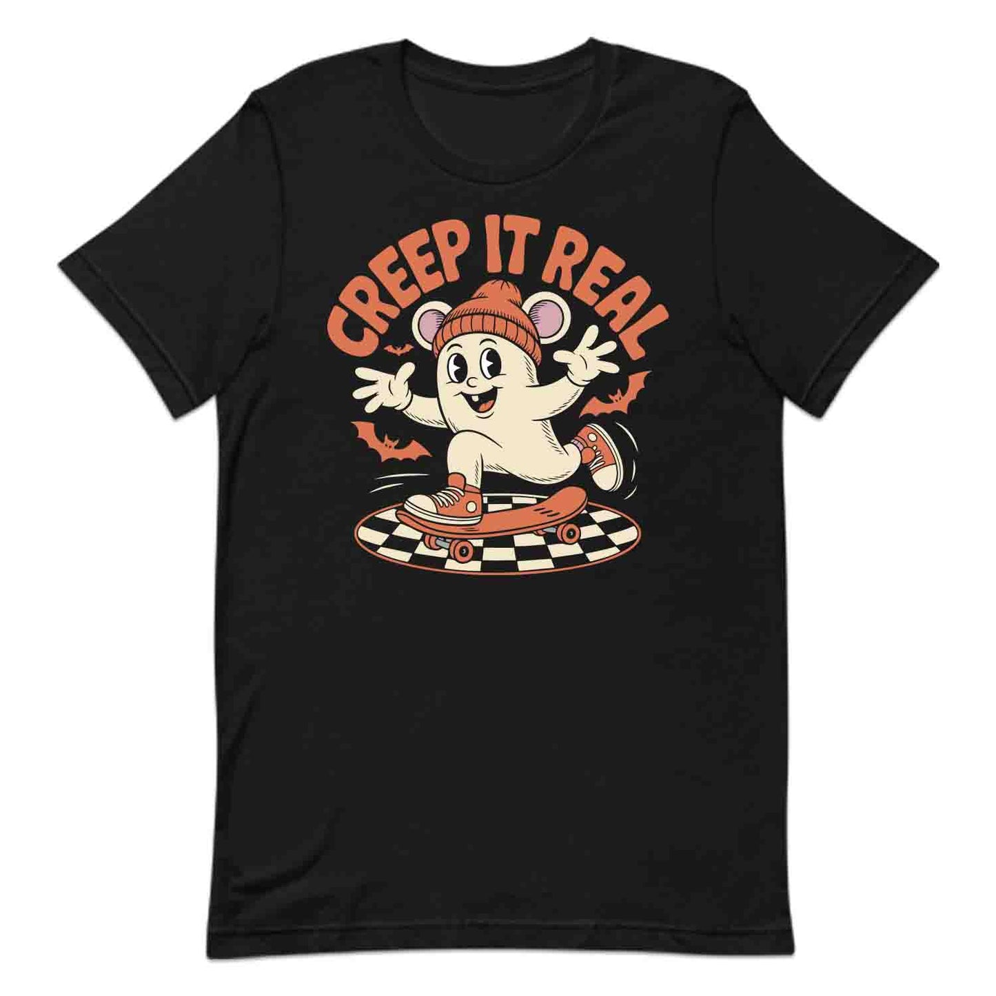 Skateboarding Ghost T-Shirt, Creep It Real Sweatshirt, Spooky Skater Hoodie | PRODUCT CODE: SKWRBAHSG