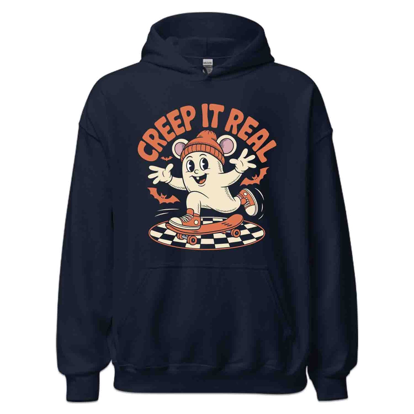 Skateboarding Ghost T-Shirt, Creep It Real Sweatshirt, Spooky Skater Hoodie | PRODUCT CODE: SKWRBAHSG