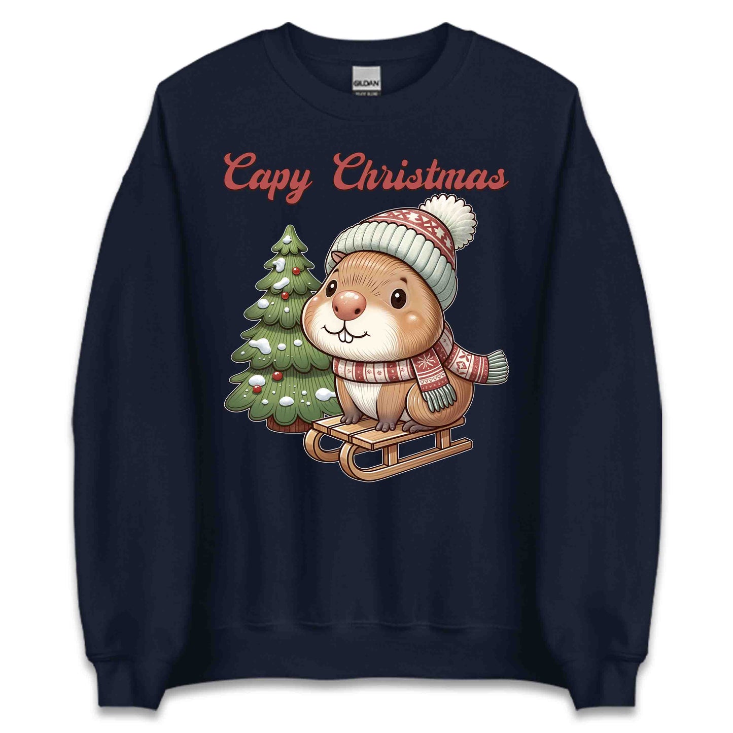 Capybara Christmas Sled Rodent Xmas | PRODUCT CODE: SLDECPYBRDNT