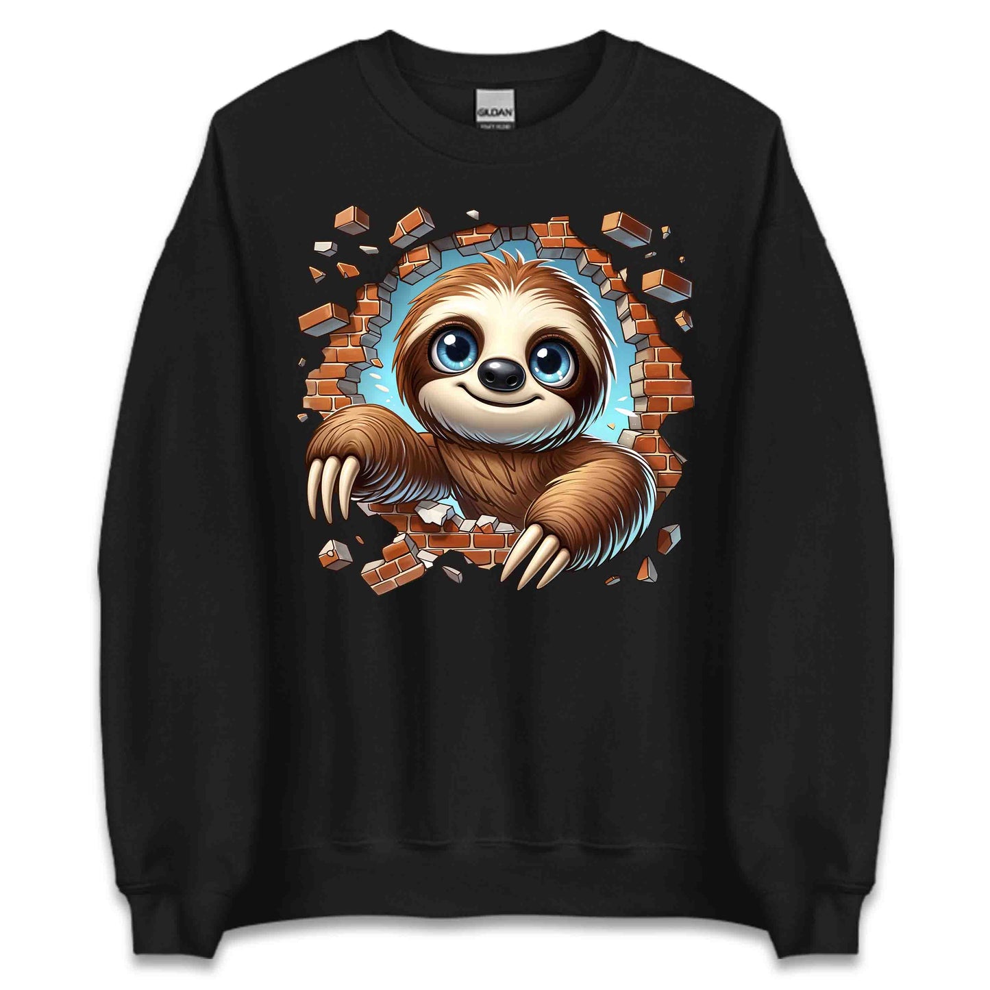 Sloth Breaking Through Wall 3D Realistic Big-Eyed Whimsical Sloth | PRODUCT CODE: SLTHBRKNGWAL