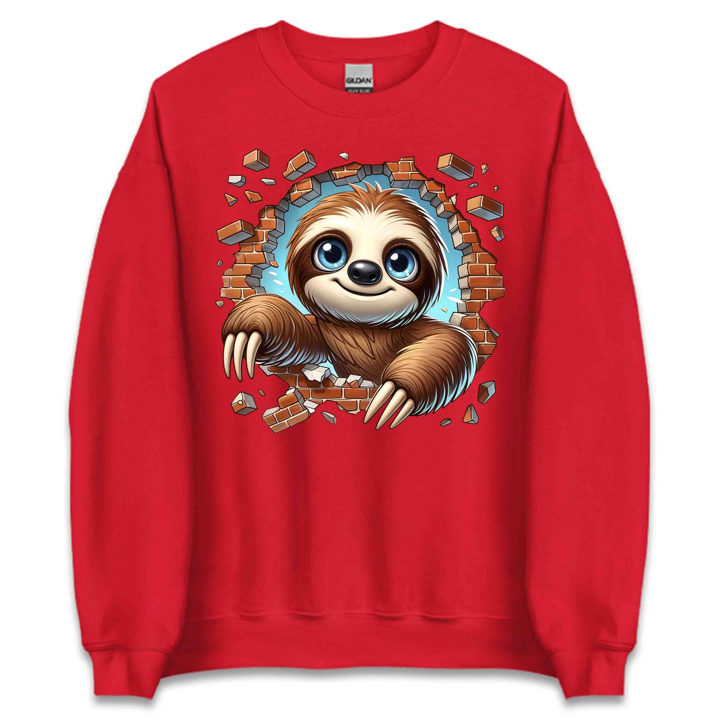 Sloth Breaking Through Wall 3D Realistic Big-Eyed Whimsical Sloth | PRODUCT CODE: SLTHBRKNGWAL