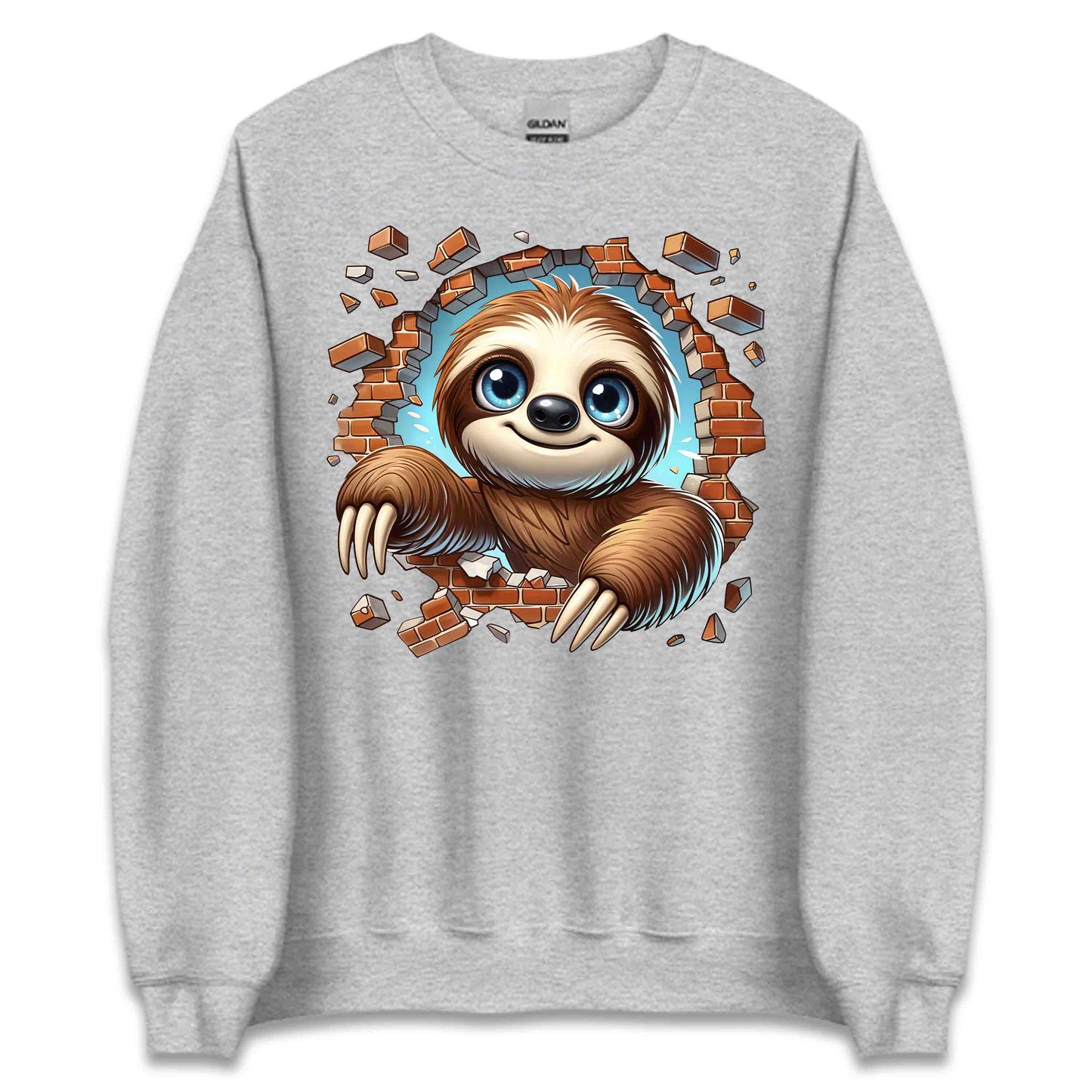 Sloth Breaking Through Wall 3D Realistic Big-Eyed Whimsical Sloth | PRODUCT CODE: SLTHBRKNGWAL