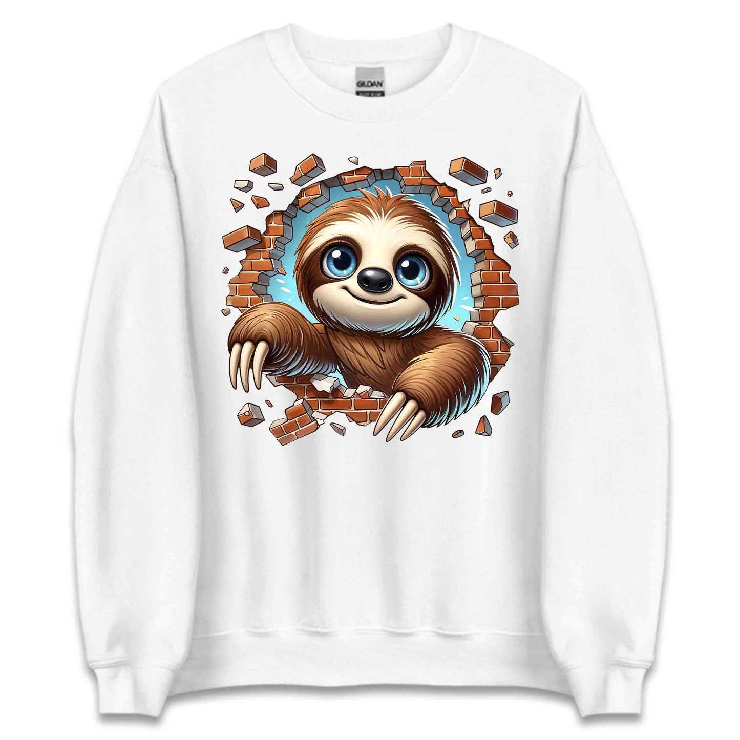 Sloth Breaking Through Wall 3D Realistic Big-Eyed Whimsical Sloth | PRODUCT CODE: SLTHBRKNGWAL