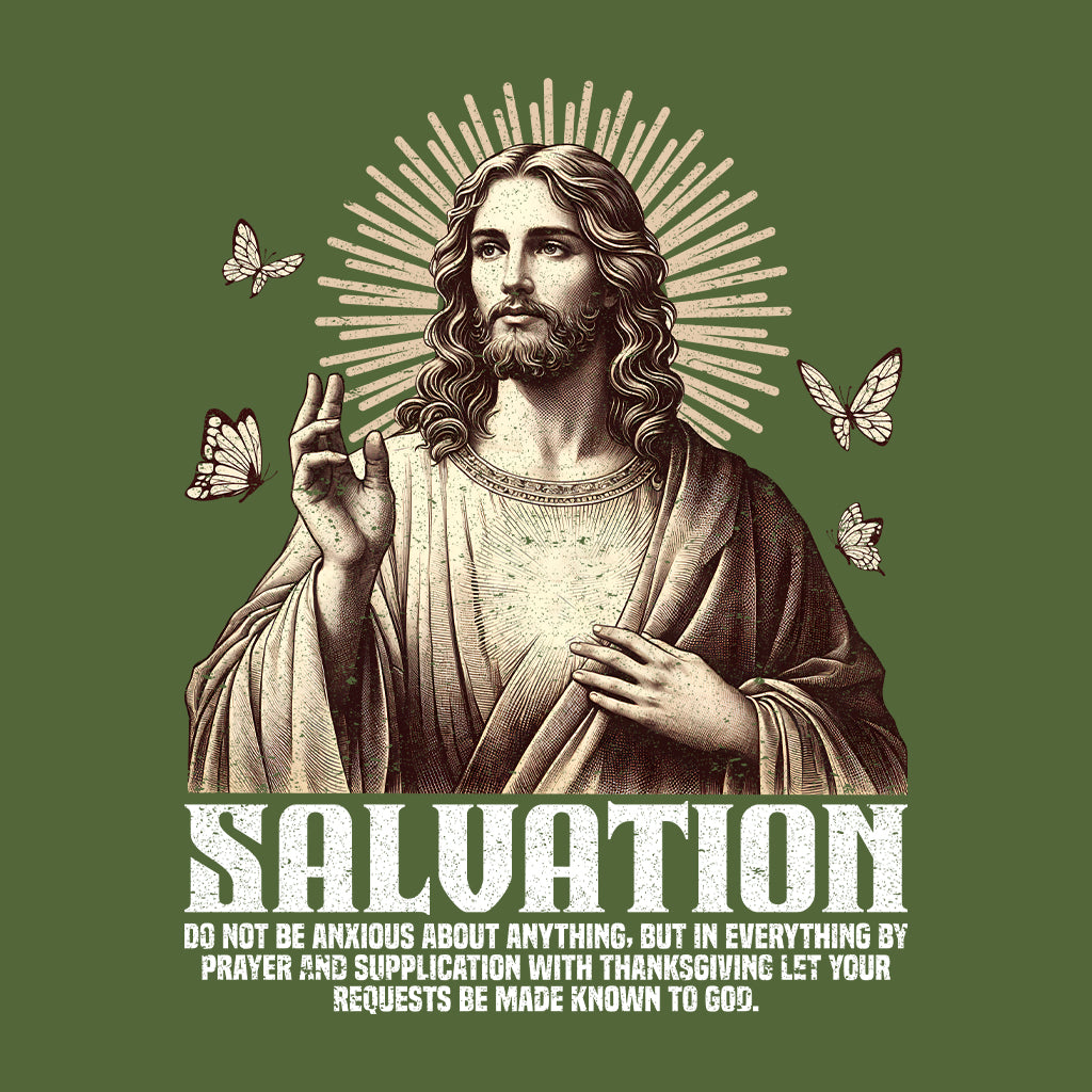 Salvation Christian Jesus and Butterflies Uplifting Bible Verse | PRODUCT CODE: SLVTNCHRJUSEB
