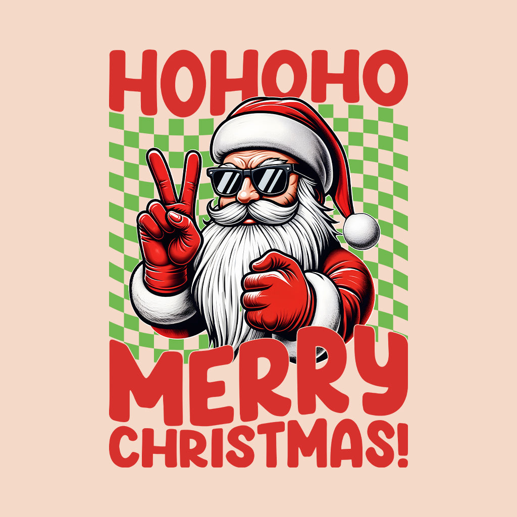Ho Ho Ho Merry Christmas Santa Claus Peace Sign Xmas | PRODUCT CODE: SNTMKNGPEC