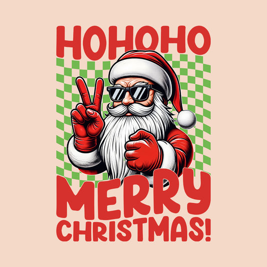 Ho Ho Ho Merry Christmas Santa Claus Peace Sign Xmas | PRODUCT CODE: SNTMKNGPEC