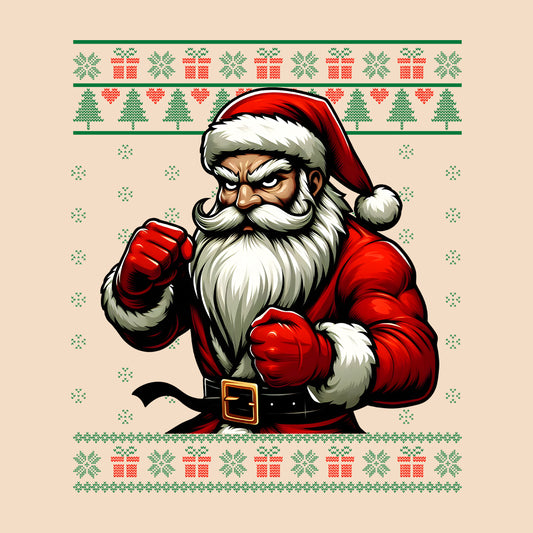 Santa Claus Martial Arts Xmas Taekwondo Karate Christmas Fighter | PRODUCT CODE: SNTMRAYKWN