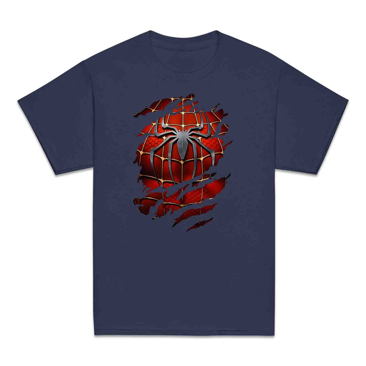 Spider-Man Ripped Suit Kids T-Shirt | Marvel Superhero 3D Torn with Claw Marks Jumper | Web Warrior Cosplay Hoodie | PRODUCT CODE: SPCGHDHJRTJ
