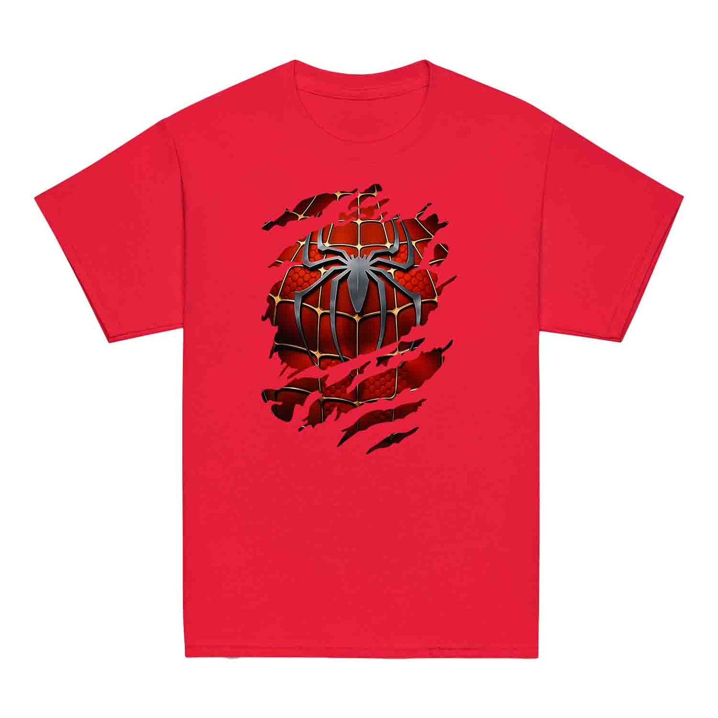 Spider-Man Ripped Suit Kids T-Shirt | Marvel Superhero 3D Torn with Claw Marks Jumper | Web Warrior Cosplay Hoodie | PRODUCT CODE: SPCGHDHJRTJ