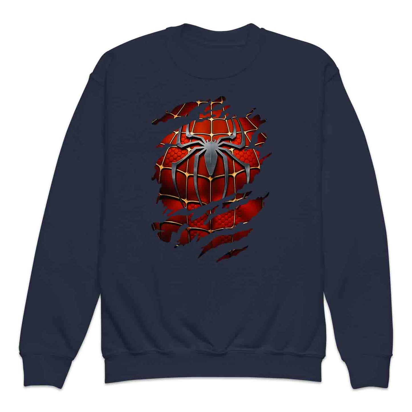 Spider-Man Ripped Suit Kids T-Shirt | Marvel Superhero 3D Torn with Claw Marks Jumper | Web Warrior Cosplay Hoodie | PRODUCT CODE: SPCGHDHJRTJ