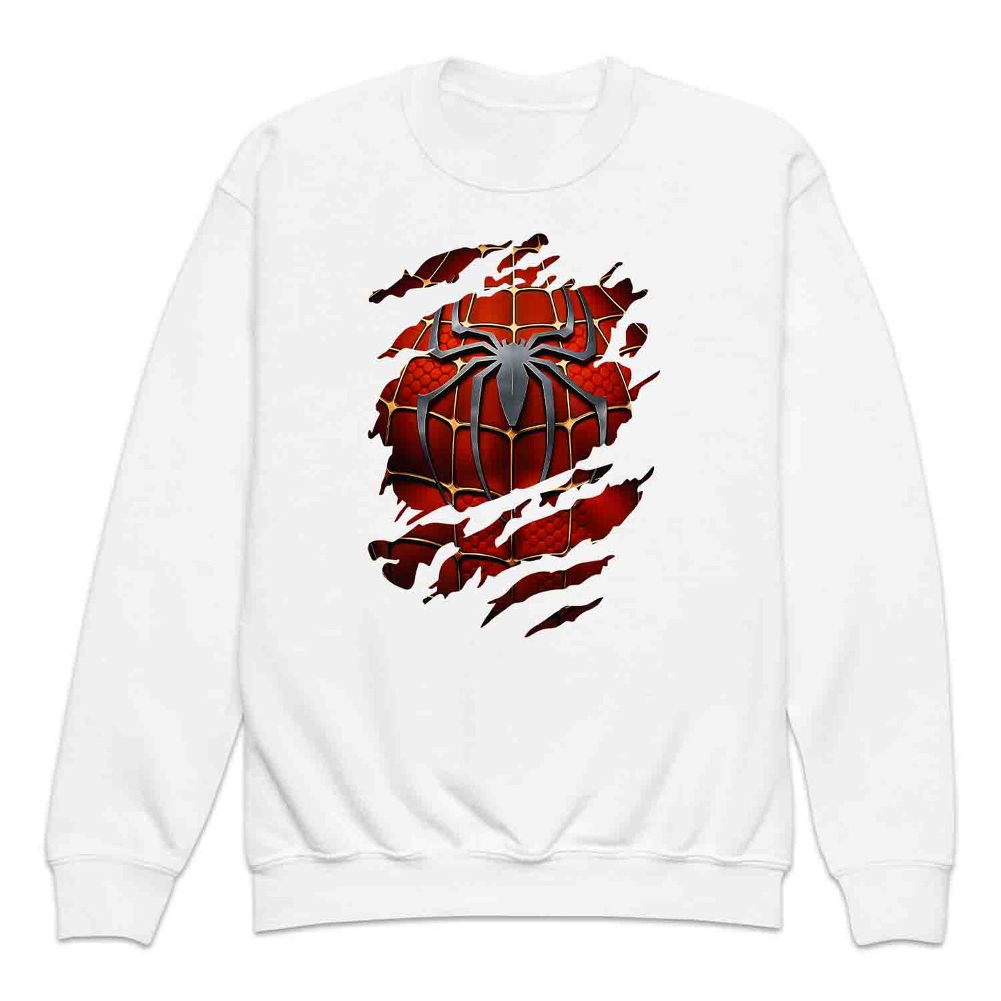 Spider-Man Ripped Suit Kids T-Shirt | Marvel Superhero 3D Torn with Claw Marks Jumper | Web Warrior Cosplay Hoodie | PRODUCT CODE: SPCGHDHJRTJ