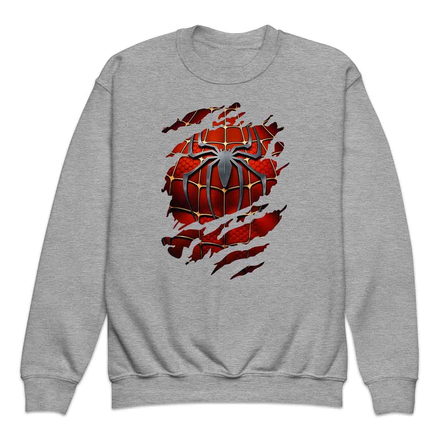 Spider-Man Ripped Suit Kids T-Shirt | Marvel Superhero 3D Torn with Claw Marks Jumper | Web Warrior Cosplay Hoodie | PRODUCT CODE: SPCGHDHJRTJ