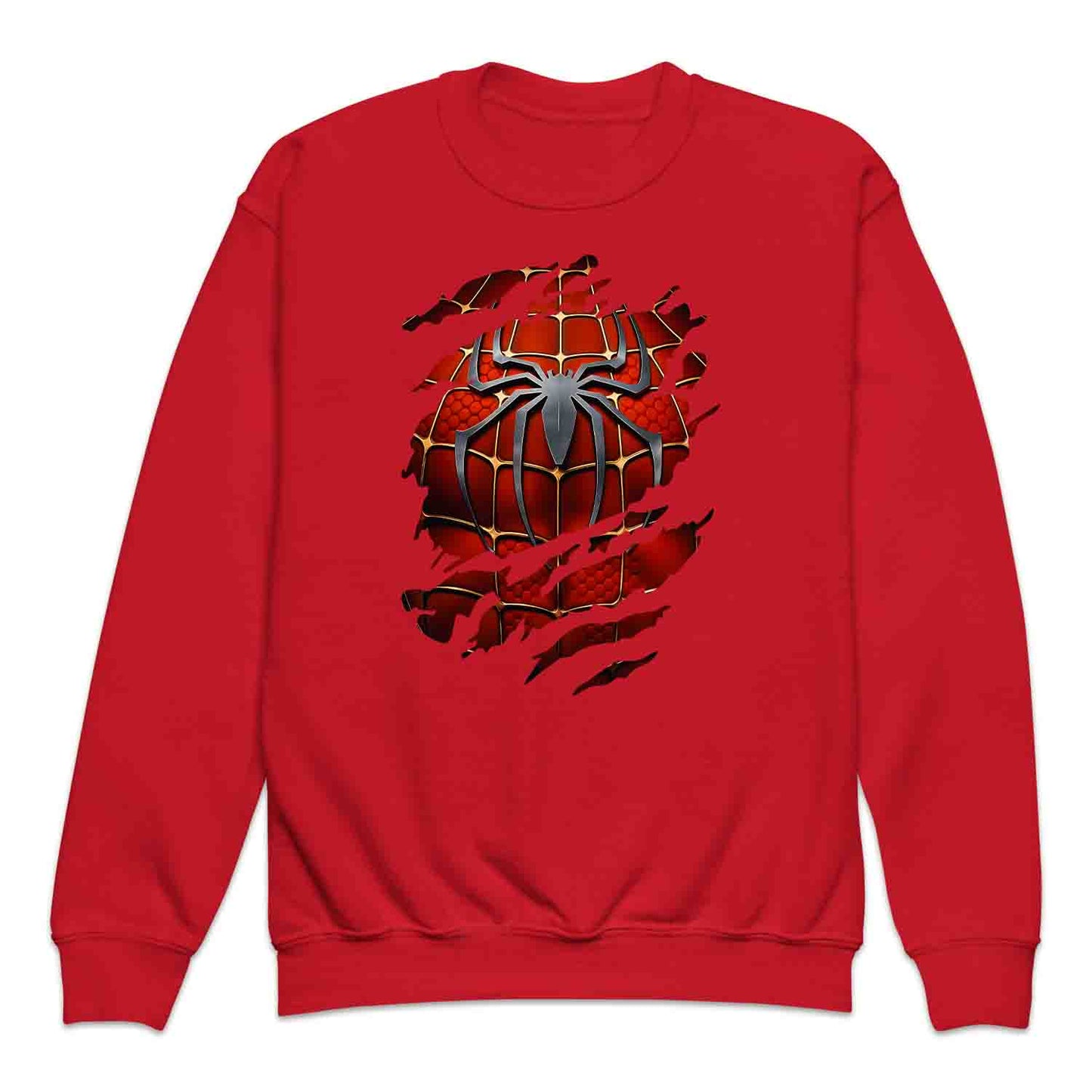 Spider-Man Ripped Suit Kids T-Shirt | Marvel Superhero 3D Torn with Claw Marks Jumper | Web Warrior Cosplay Hoodie | PRODUCT CODE: SPCGHDHJRTJ