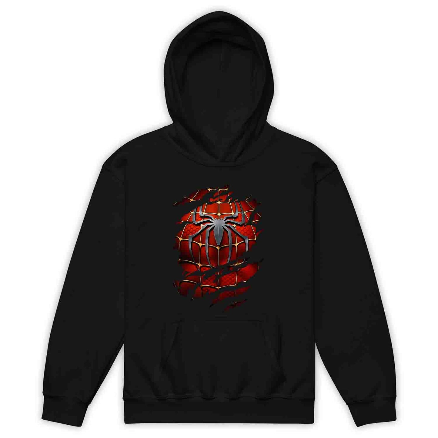 Spider-Man Ripped Suit Kids T-Shirt | Marvel Superhero 3D Torn with Claw Marks Jumper | Web Warrior Cosplay Hoodie | PRODUCT CODE: SPCGHDHJRTJ