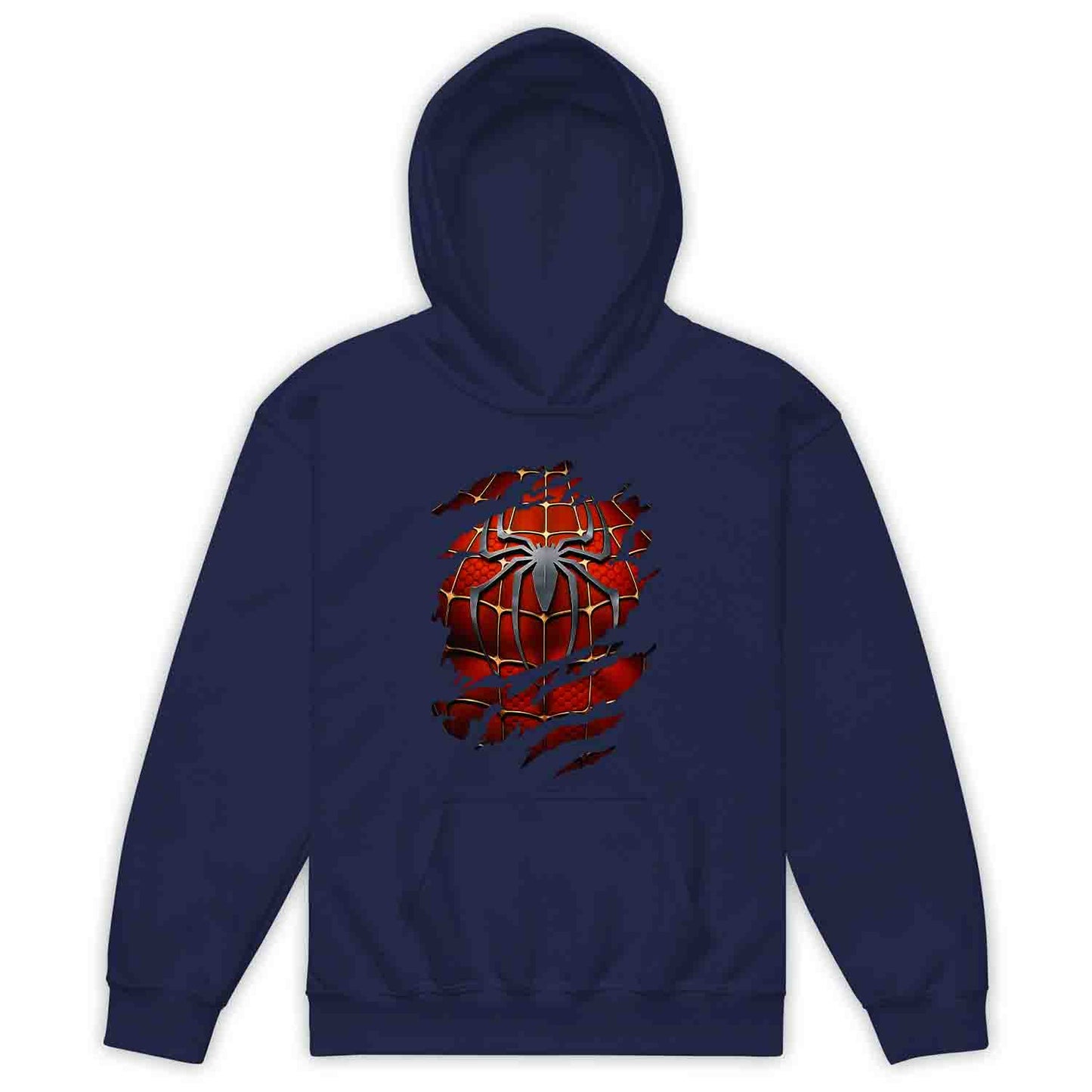 Spider-Man Ripped Suit Kids T-Shirt | Marvel Superhero 3D Torn with Claw Marks Jumper | Web Warrior Cosplay Hoodie | PRODUCT CODE: SPCGHDHJRTJ
