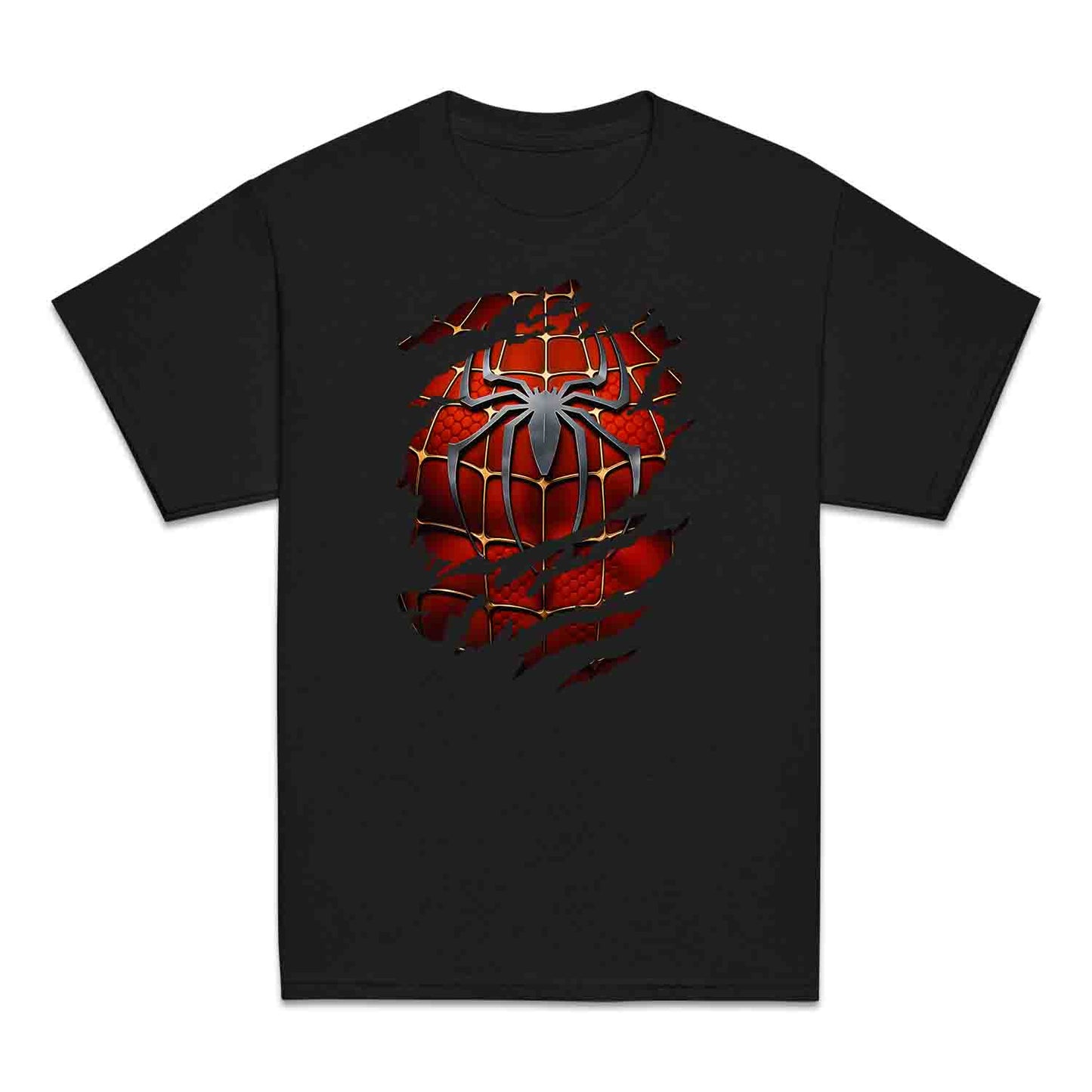 Spider-Man Ripped Suit Kids T-Shirt | Marvel Superhero 3D Torn with Claw Marks Jumper | Web Warrior Cosplay Hoodie | PRODUCT CODE: SPCGHDHJRTJ