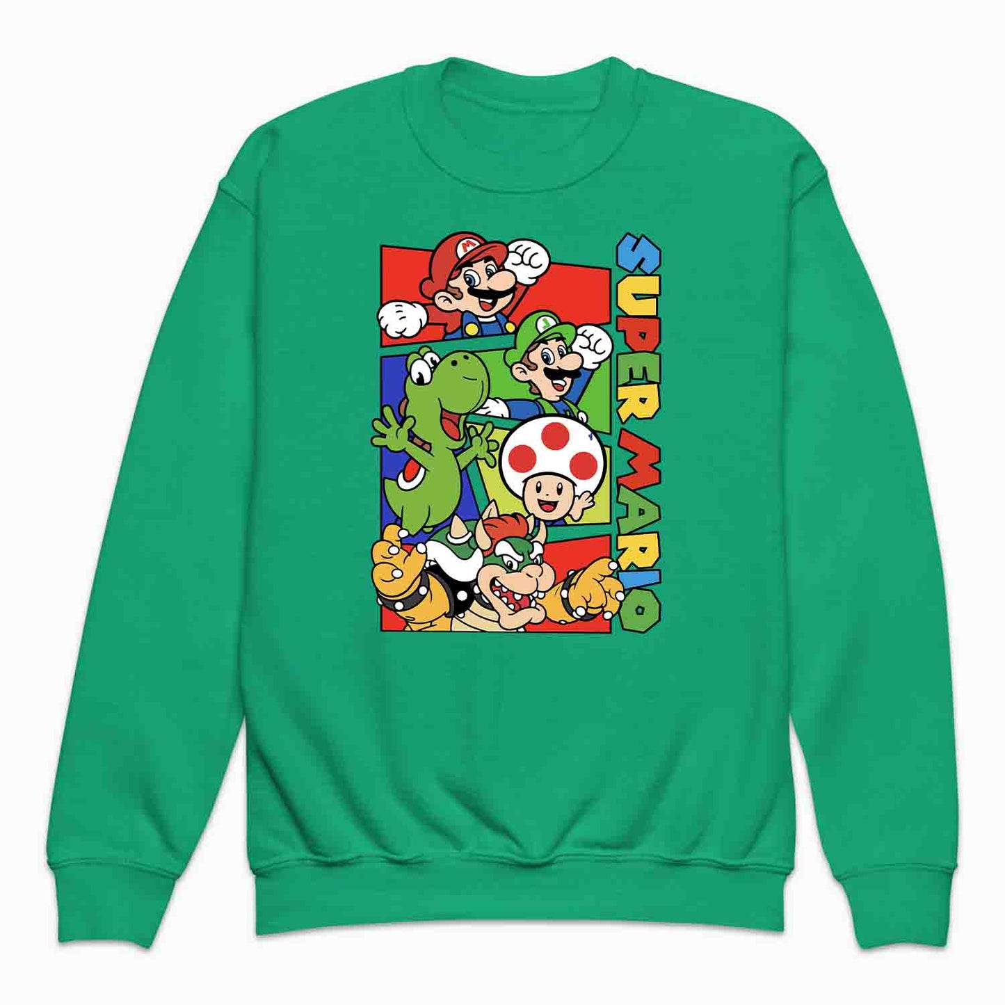 Super Mario Bros Kids T-Shirt | Retro Nintendo Gamer Jumper | Mario, Luigi, Yoshi, Bowser & Toad Hoodie | PRODUCT CODE: SPFUEBNMRC
