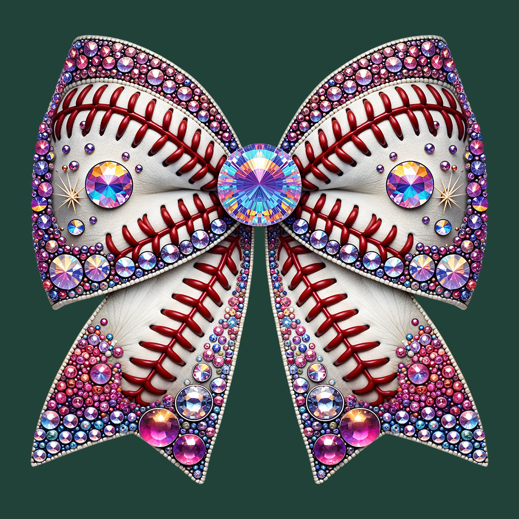 Sparkling Baseball Bow Glittery Rhinestone-Inspired Sports Enthusiasts | PRODUCT CODE: SPKRNGBLAWOG