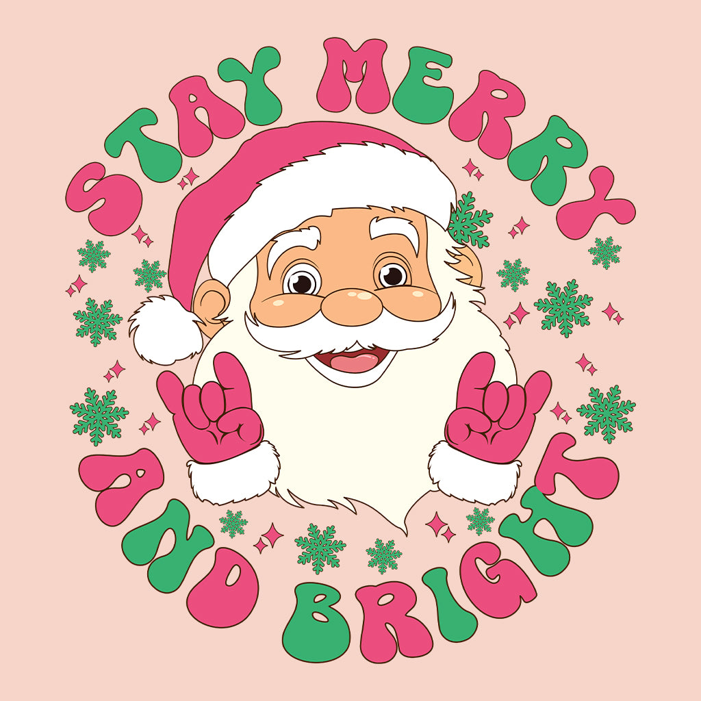 Stay Merry and Bright Pink Christmas Santa Claus Xmas | PRODUCT CODE: STMRABGHTPK