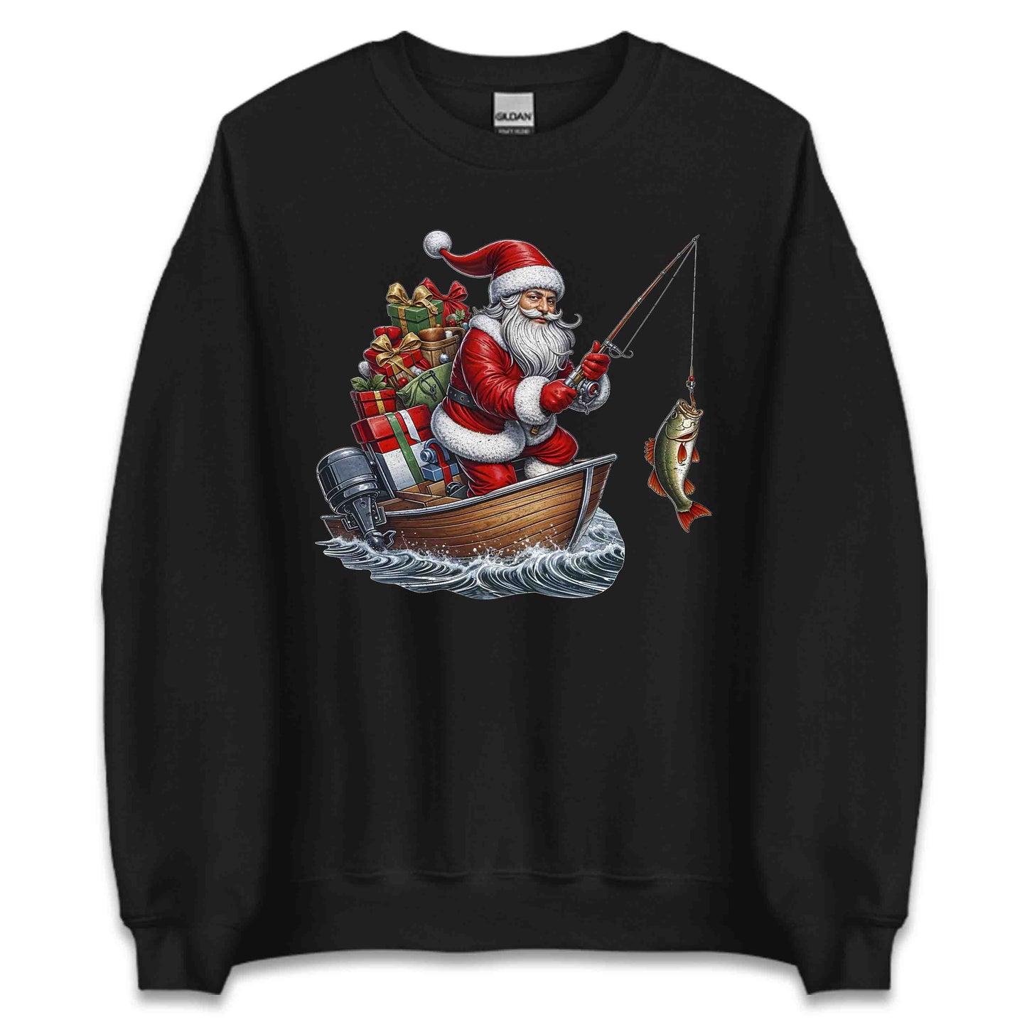 Santa Fishing Christmas Fisher Xmas Fisherman Merry Fishmas | PRODUCT CODE: STNFHGCRNTBC