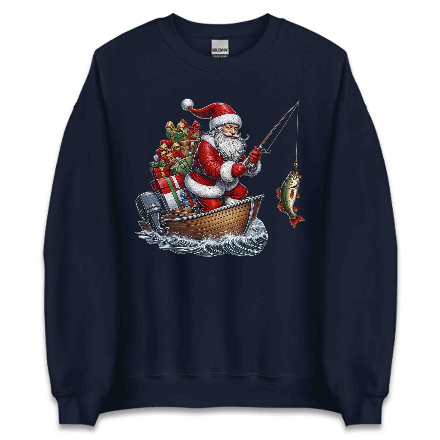 Santa Fishing Christmas Fisher Xmas Fisherman Merry Fishmas | PRODUCT CODE: STNFHGCRNTBC