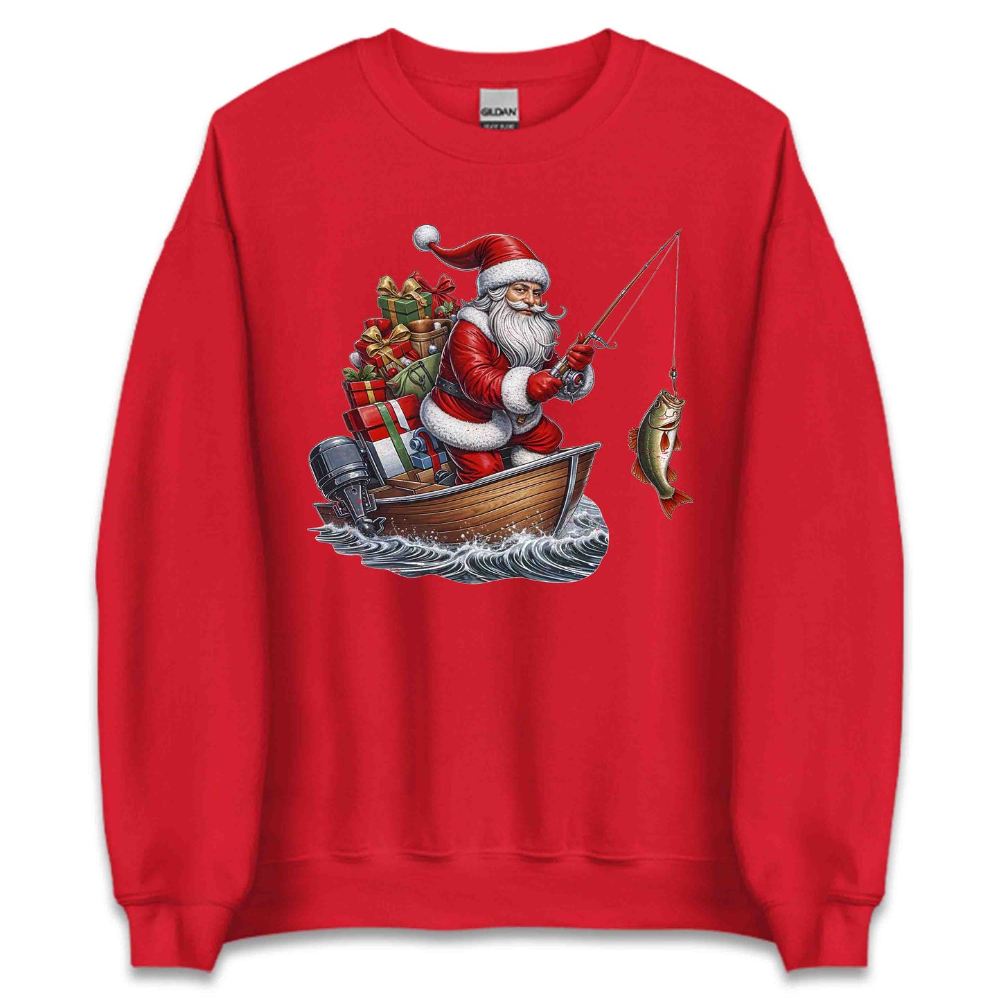 Santa Fishing Christmas Fisher Xmas Fisherman Merry Fishmas | PRODUCT CODE: STNFHGCRNTBC