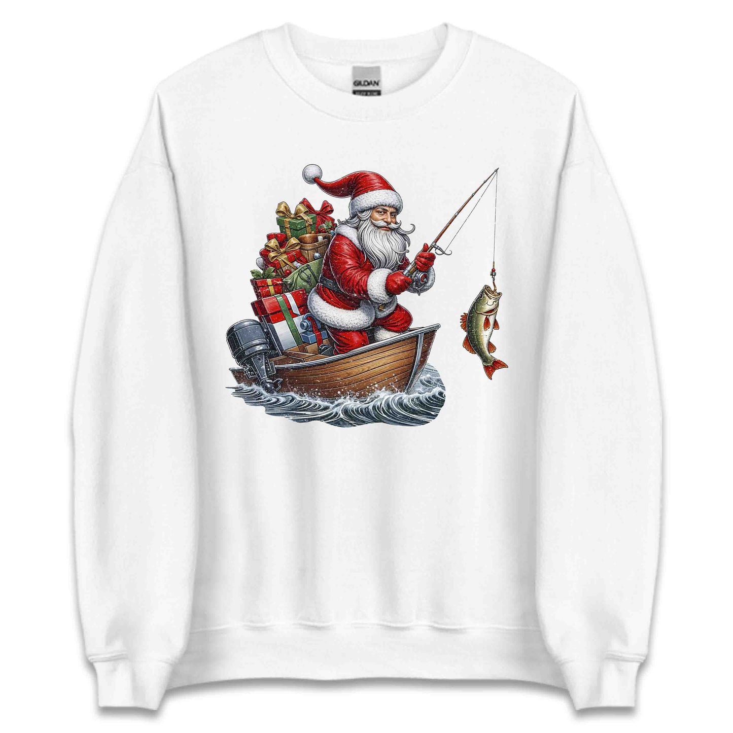 Santa Fishing Christmas Fisher Xmas Fisherman Merry Fishmas | PRODUCT CODE: STNFHGCRNTBC