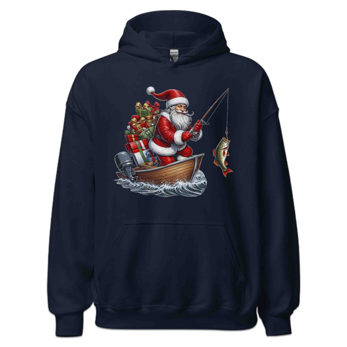 Santa Fishing Christmas Fisher Xmas Fisherman Merry Fishmas | PRODUCT CODE: STNFHGCRNTBC