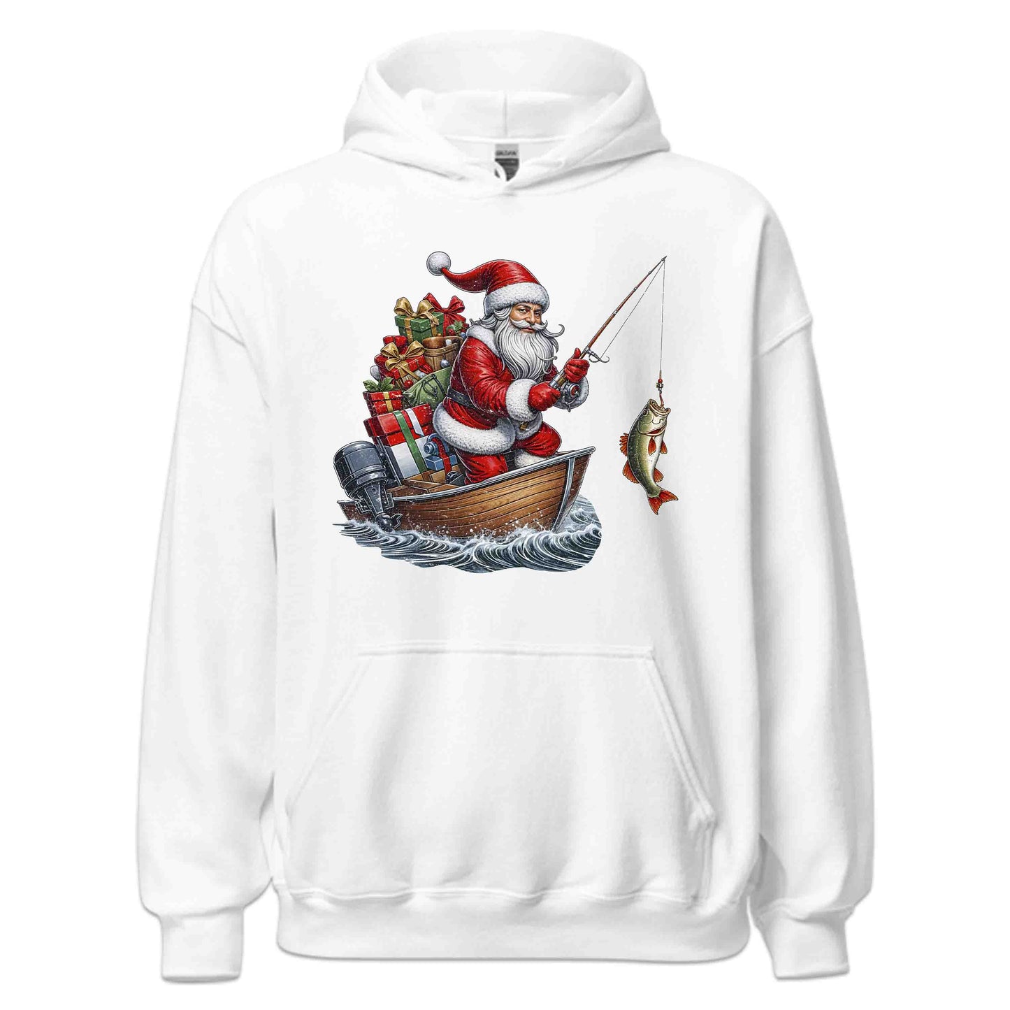 Santa Fishing Christmas Fisher Xmas Fisherman Merry Fishmas | PRODUCT CODE: STNFHGCRNTBC