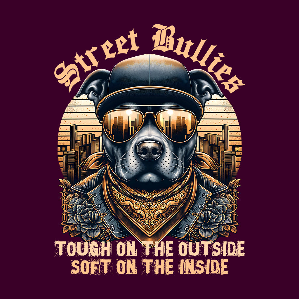 Street Bullies Bulldog Urban Dog with Bandana & Gold-Tinted Sunglasses | PRODUCT CODE: STRBLGDURBFL