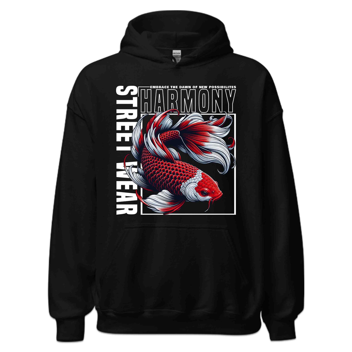 Koi Fish Streetwear Harmony Japanese Culture Artistic Koi Carp | PRODUCT CODE: STREHMNYDENP