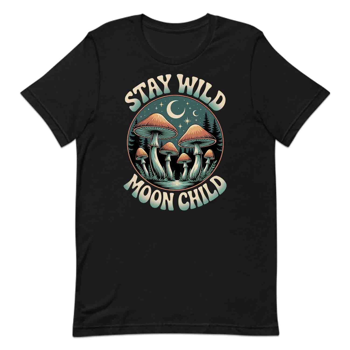 Stay Wild Moon Child T-Shirt, Boho Forest Sweatshirt, Hippie Aesthetic Hoodie | PRODUCT CODE: STYUWRED
