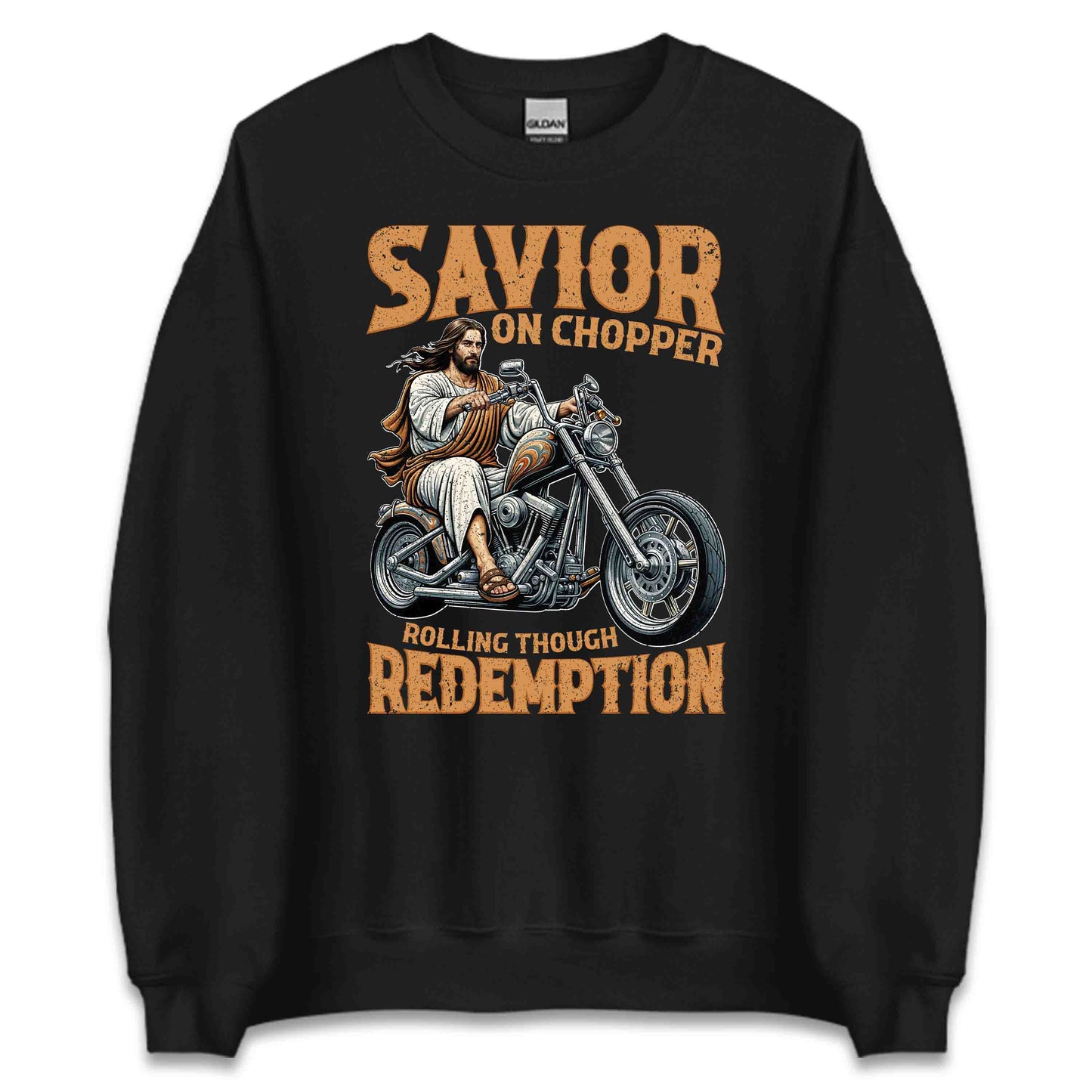 Savior On Chopper Jesus Riding Motorcycle Spiritual Biker | PRODUCT CODE: SVRNOCPEDNGMT