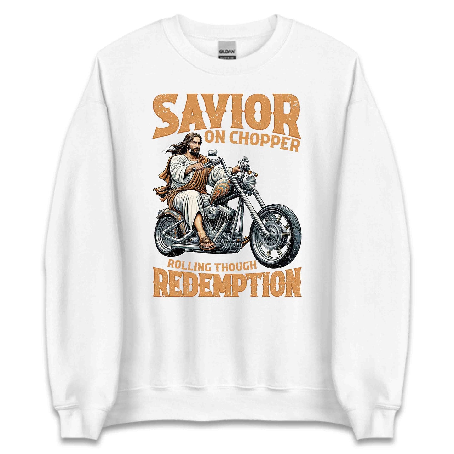 Savior On Chopper Jesus Riding Motorcycle Spiritual Biker | PRODUCT CODE: SVRNOCPEDNGMT
