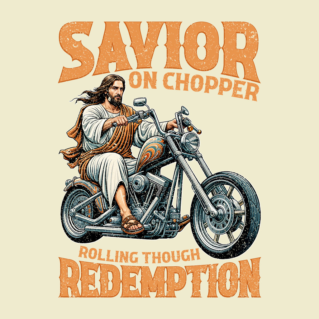 Savior On Chopper Jesus Riding Motorcycle Spiritual Biker | PRODUCT CODE: SVRNOCPEDNGMT