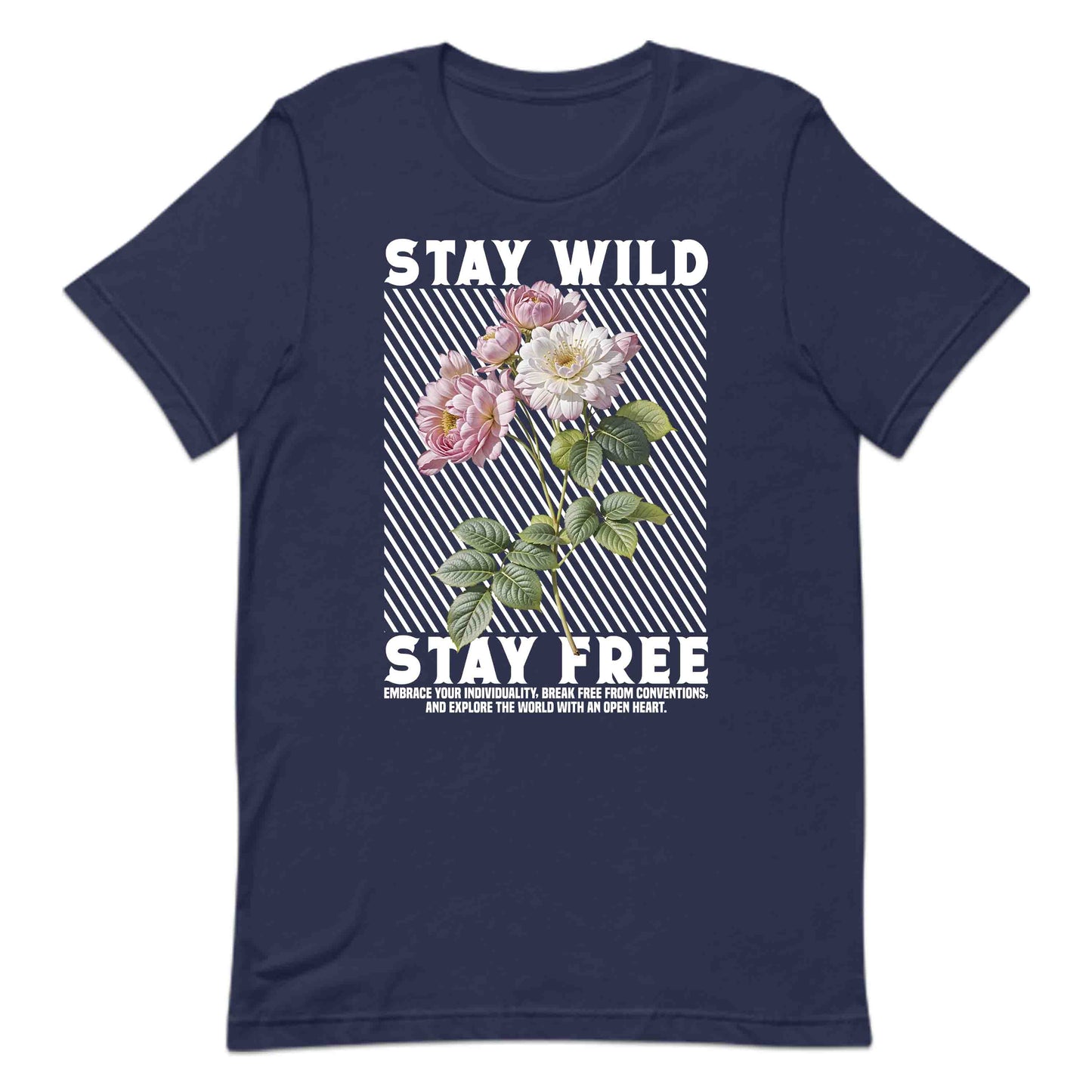 Stay Wild Stay Free Vintage Floral Boho Aesthetic Positive Affirmation | PRODUCT CODE: SYTAWLDFERVN
