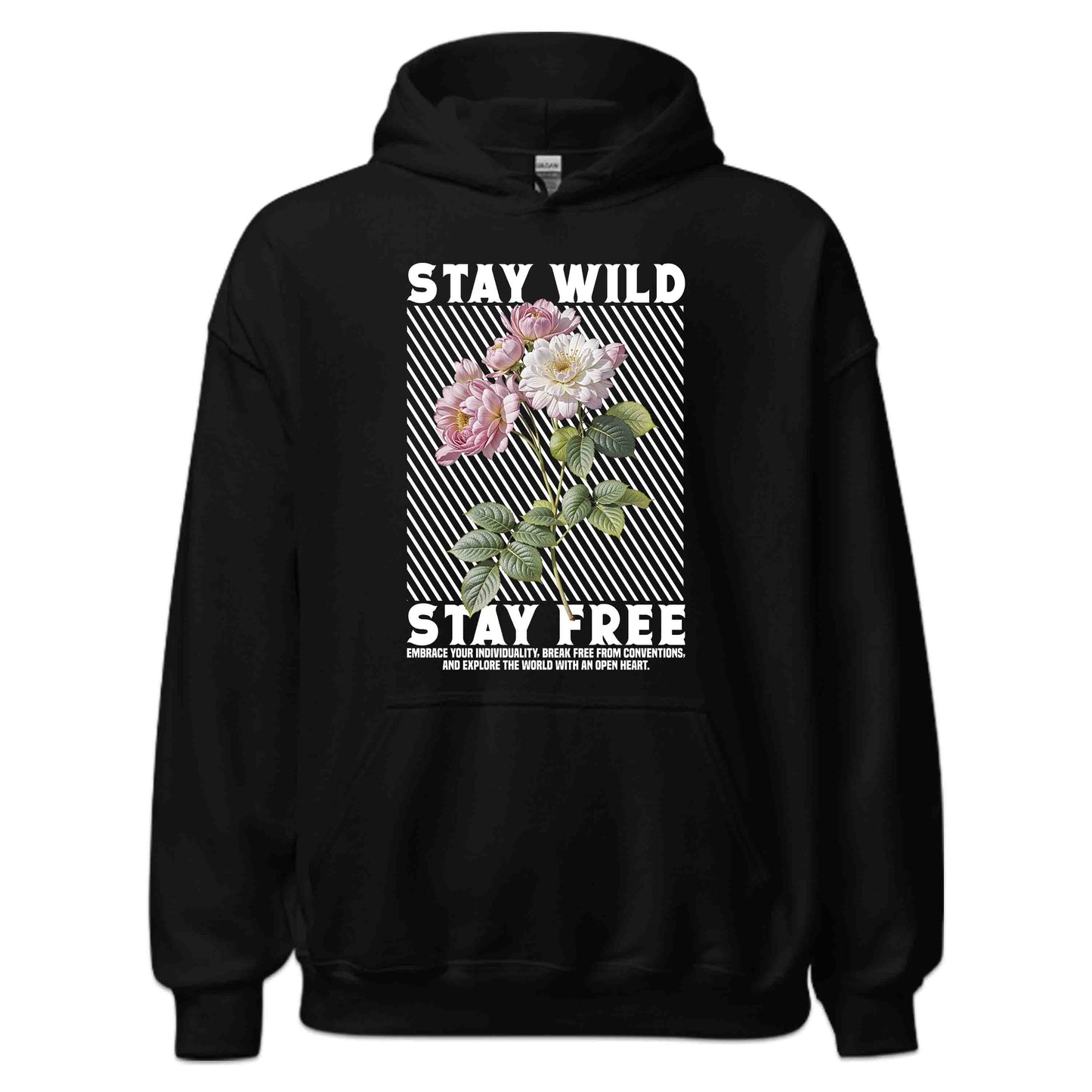 Stay Wild Stay Free Vintage Floral Boho Aesthetic Positive Affirmation | PRODUCT CODE: SYTAWLDFERVN