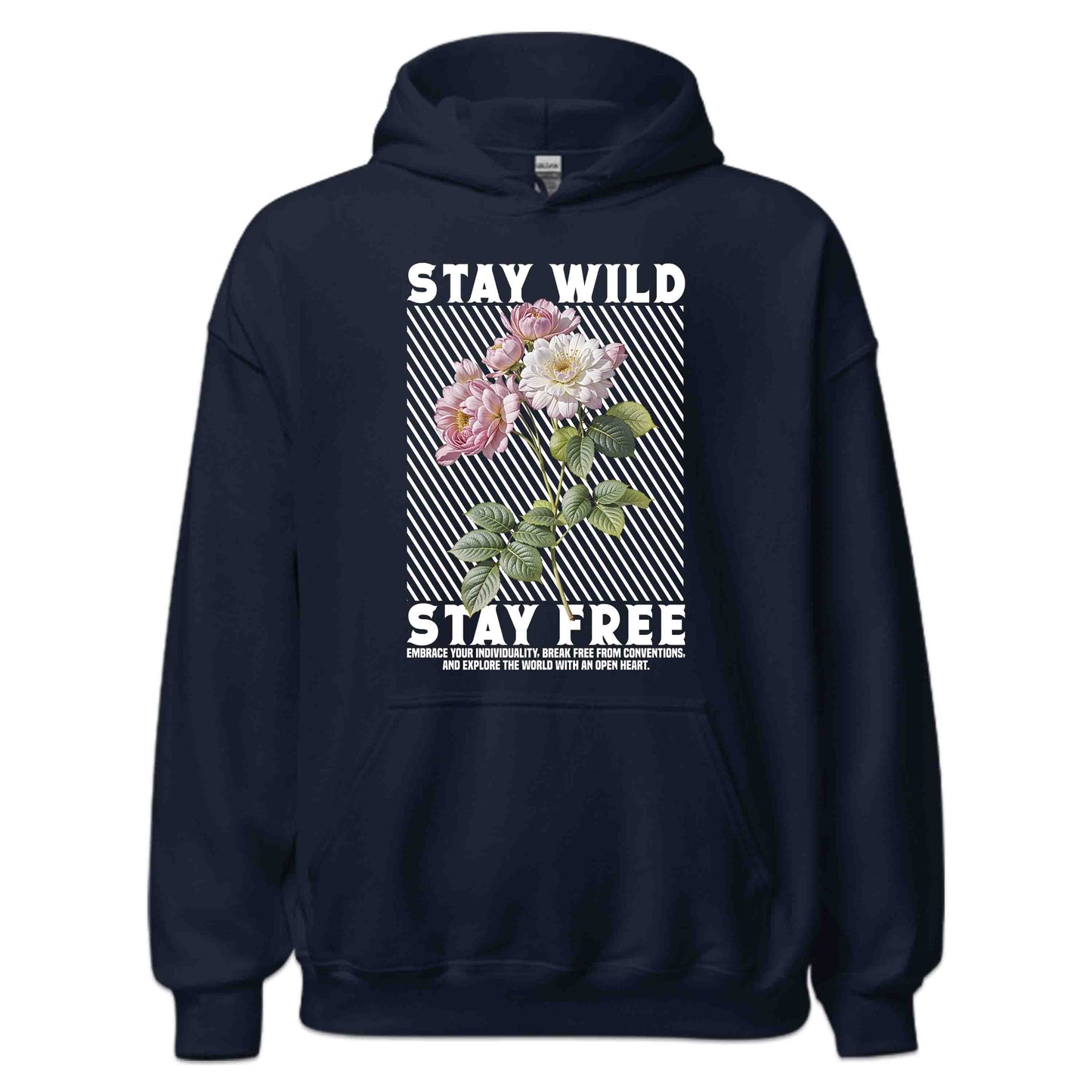 Stay Wild Stay Free Vintage Floral Boho Aesthetic Positive Affirmation | PRODUCT CODE: SYTAWLDFERVN