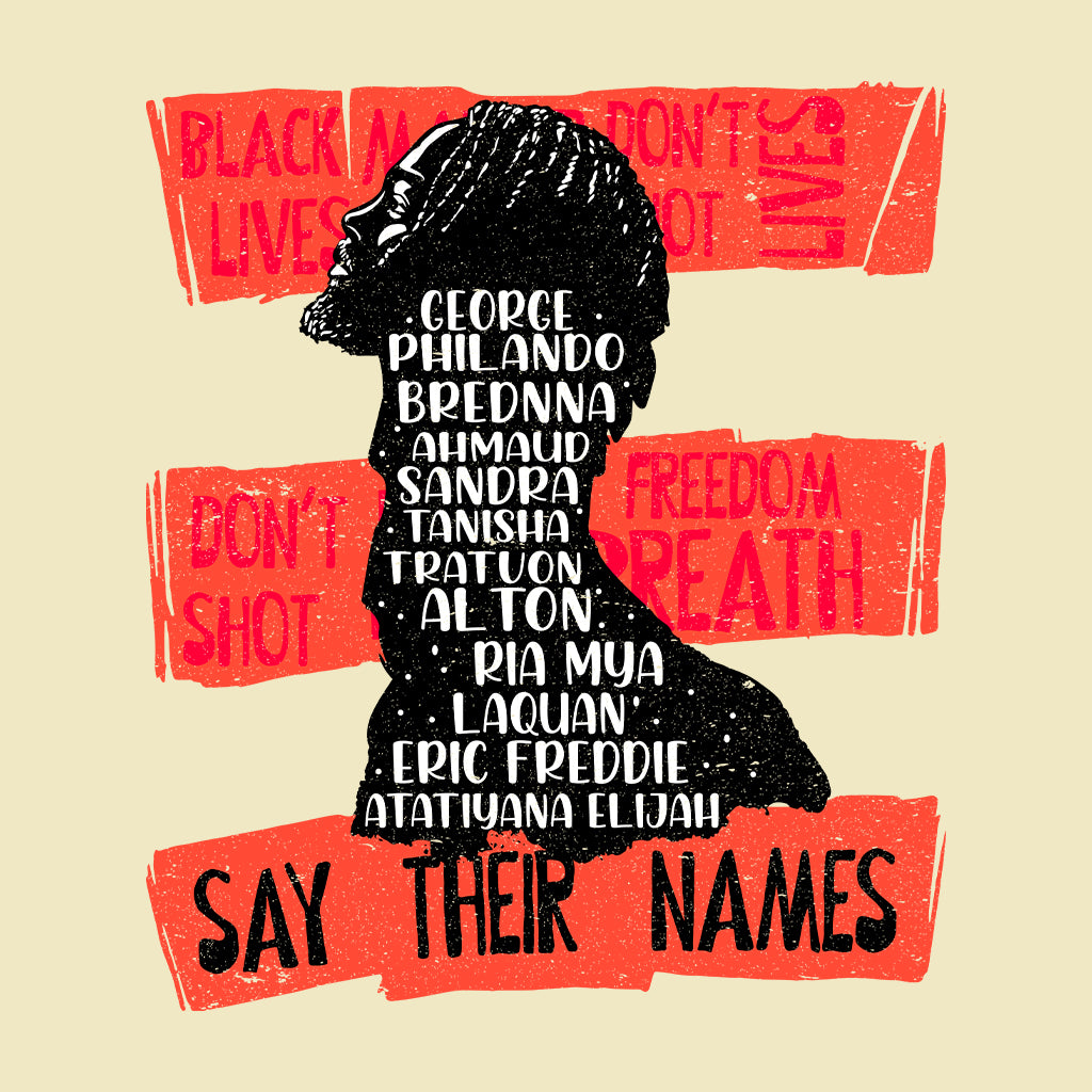 Say Their Names Tribute Black History Month Empowering Protest | PRODUCT CODE: SYTHRISANMSBKJ