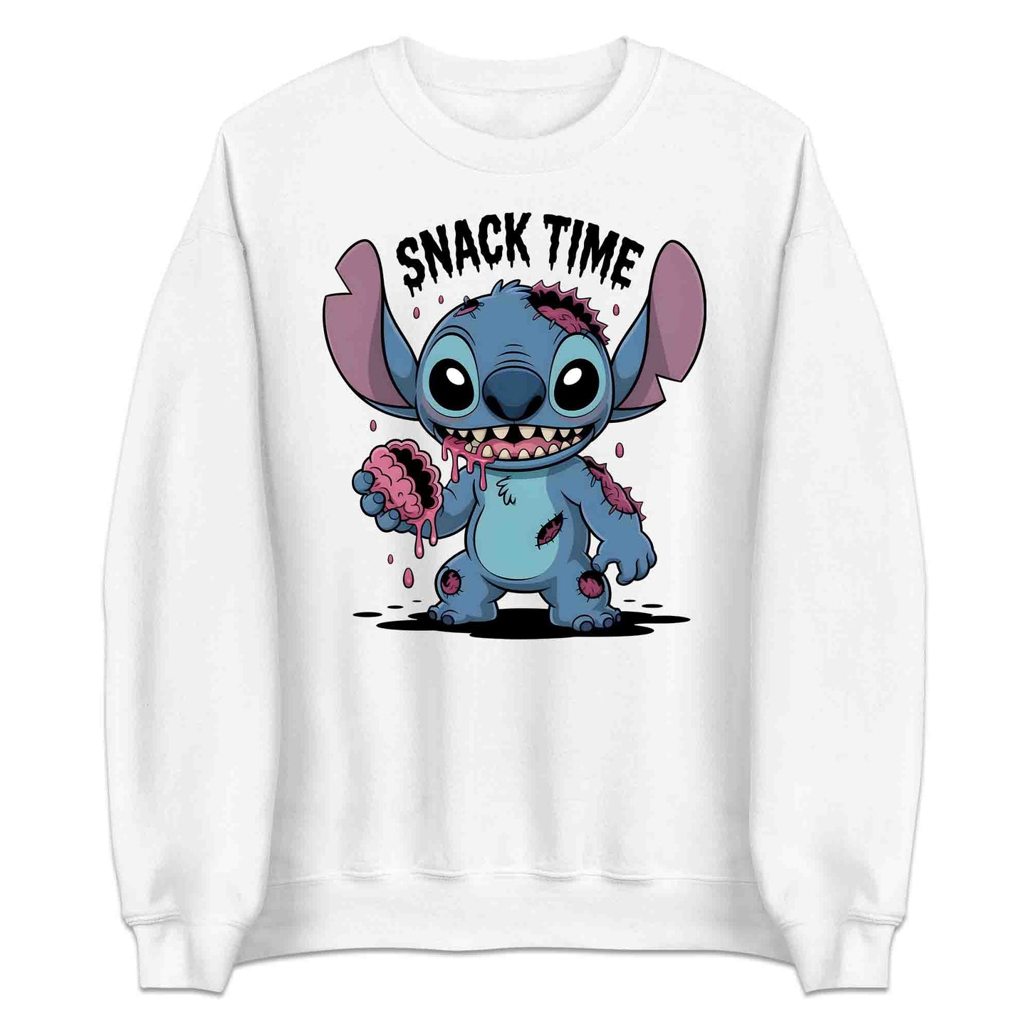 Stitch Zombie Snack Time T-Shirt, Halloween Cartoon Sweatshirt, Kawaii Horror Hoodie | PRODUCT CODE: SYTWBNVC