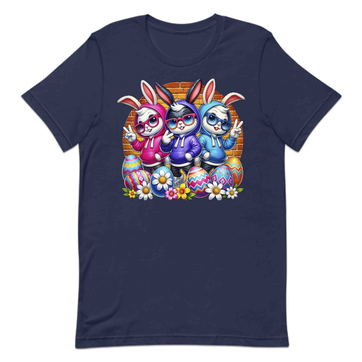 Stylish Bunny Trio Cute Rabbits with Glasses Vibrant Easter Bunnies | PRODUCT CODE: SYTYNBUTROAG