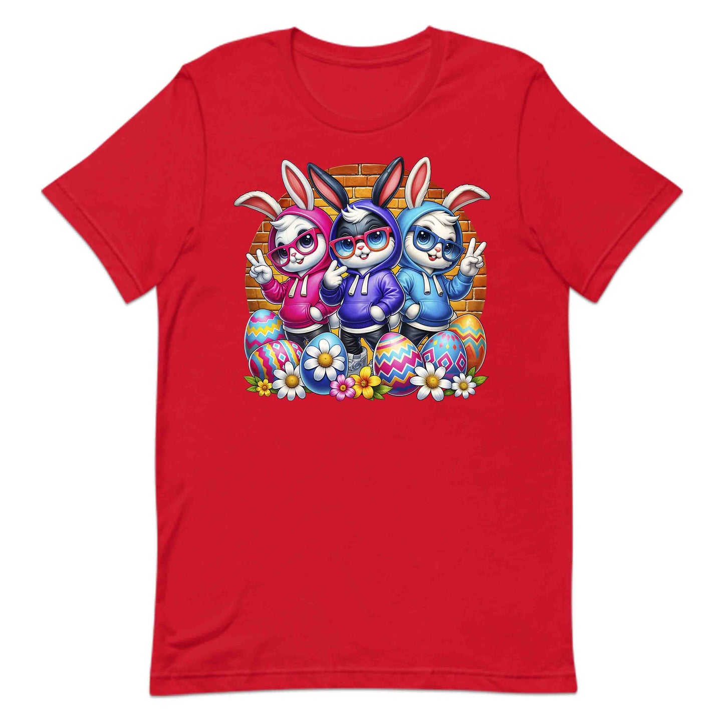 Stylish Bunny Trio Cute Rabbits with Glasses Vibrant Easter Bunnies | PRODUCT CODE: SYTYNBUTROAG