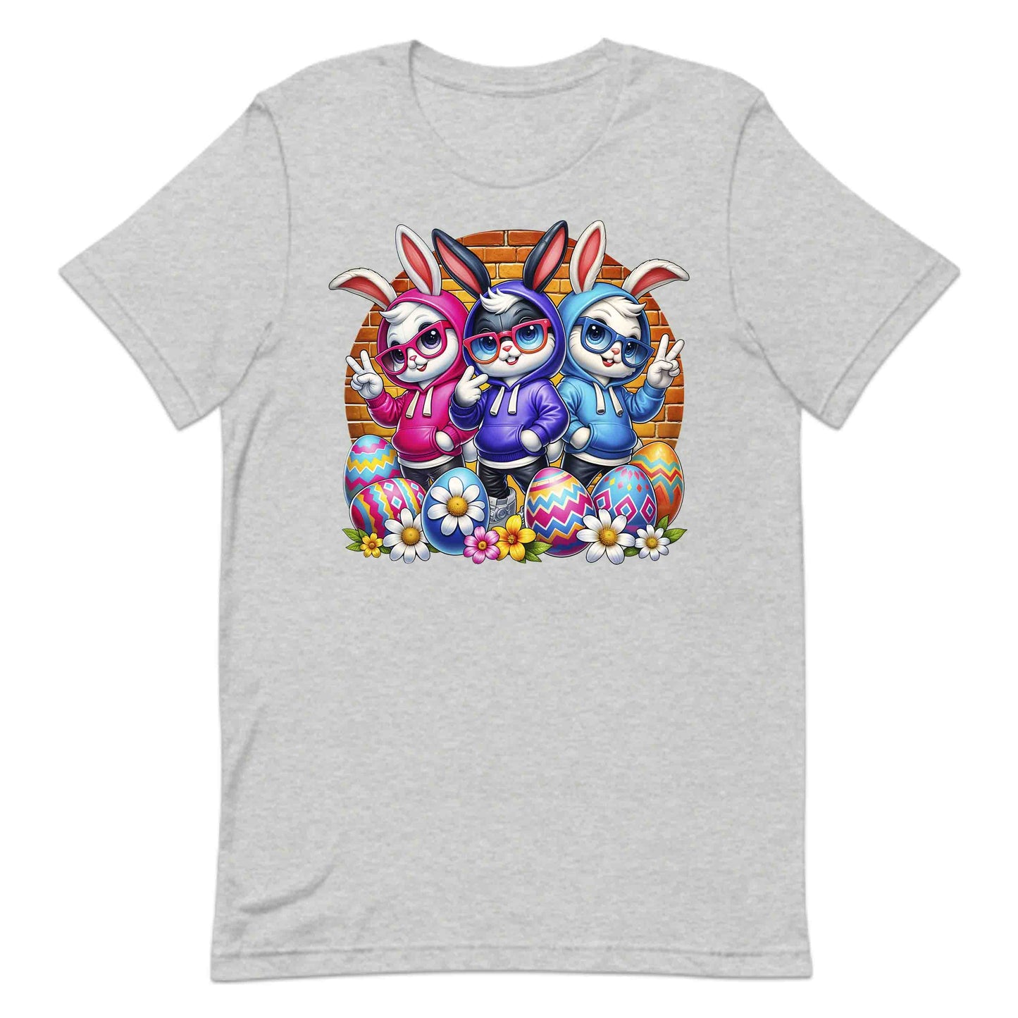 Stylish Bunny Trio Cute Rabbits with Glasses Vibrant Easter Bunnies | PRODUCT CODE: SYTYNBUTROAG