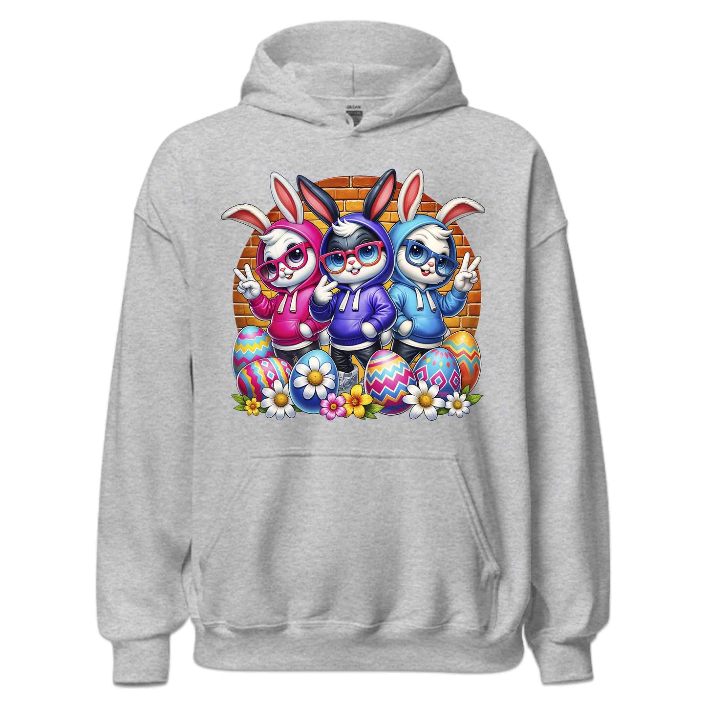 Stylish Bunny Trio Cute Rabbits with Glasses Vibrant Easter Bunnies | PRODUCT CODE: SYTYNBUTROAG