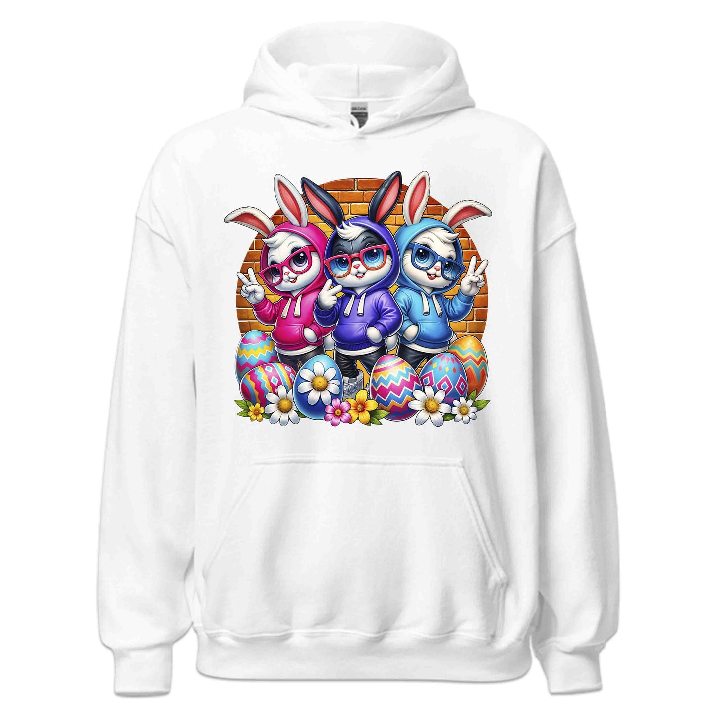 Stylish Bunny Trio Cute Rabbits with Glasses Vibrant Easter Bunnies | PRODUCT CODE: SYTYNBUTROAG