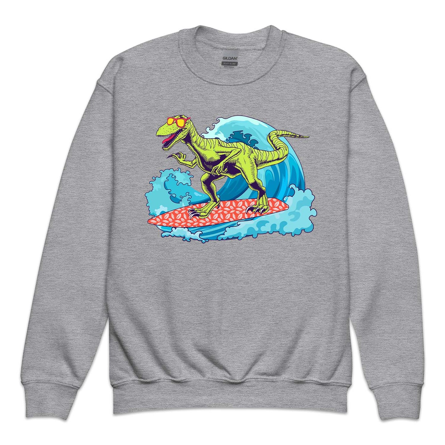 Dinosaur Surfing Beach Waves Summer Vacation | PRODUCT CODE: BECHWDINS