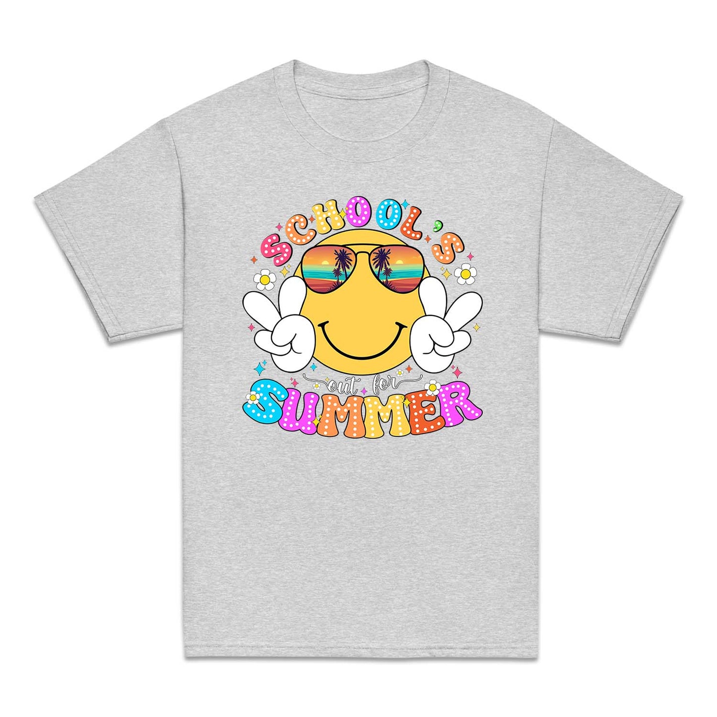 Retro Smiley Face Schools Out for the Summer | PRODUCT CODE: RTRSMLFCEM